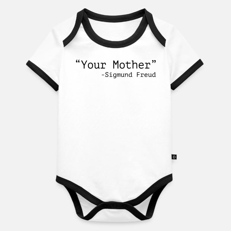 Freud - Body Bébé bio contrasté manches courtes - blanc/noir