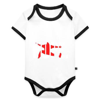 Handball goal nope. - Organic Baby Contrasting Bodysuit - white/black  - Front