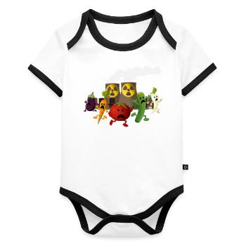 Nuclear Veggies - Organic Baby Contrasting Bodysuit - white/black  - Front