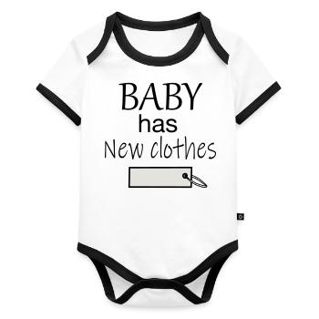 Baby has new clothes - Organic Baby Contrasting Bodysuit - white/black  - Front