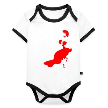 Spanien Flamenco Flamenco -Tänzer - Baby Bio-Kurzarm-Kontrastbody - Weiß/Schwarz  - Vorne