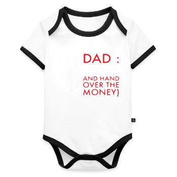 Amoureux des chevaux drôles pour les papas - Body Bébé bio contrasté manches courtes - blanc/noir  - Devant