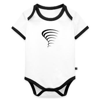Tornado design - Organic Baby Contrasting Bodysuit - white/black  - Front