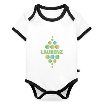 Laurenz as a given name - Organic Baby Contrasting Bodysuit - white/black  - Front