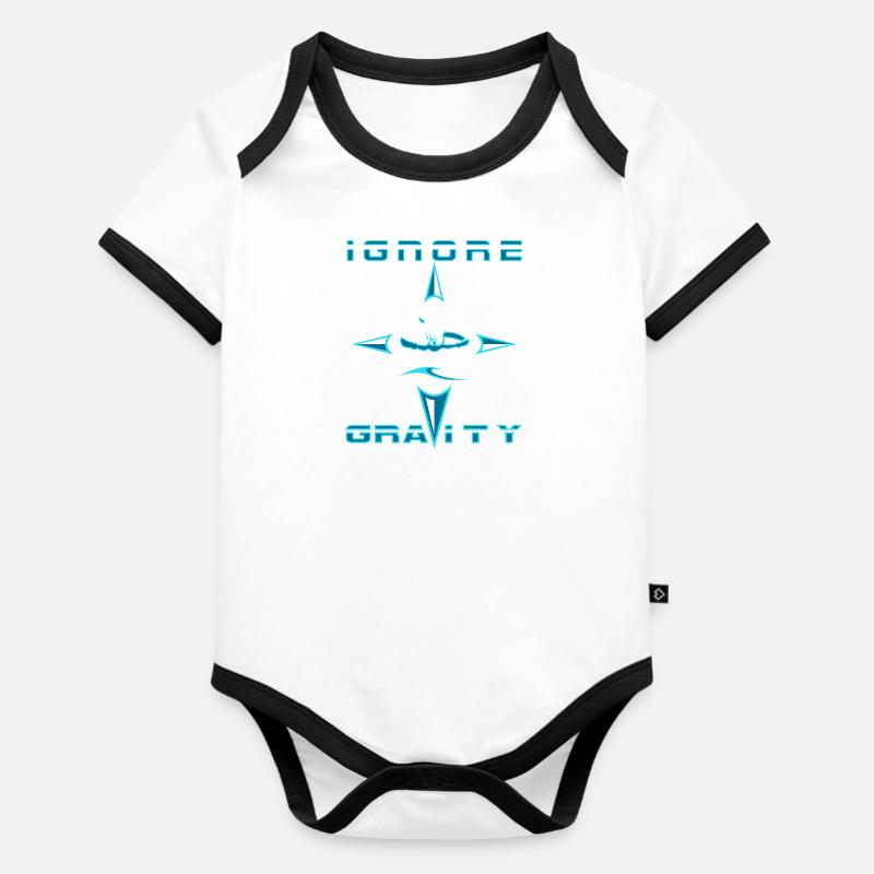 ignore gravity kiten Body Bébé bio contrasté manches courtes