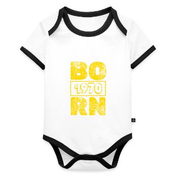 1970 - Organic Baby Contrasting Bodysuit - white/black  - Front
