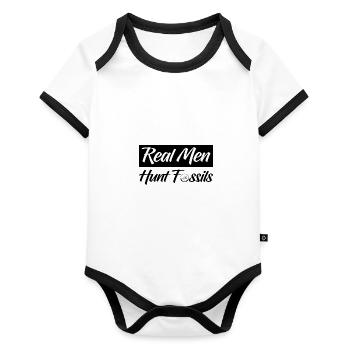 Palaeontology - Organic Baby Contrasting Bodysuit - white/black  - Front