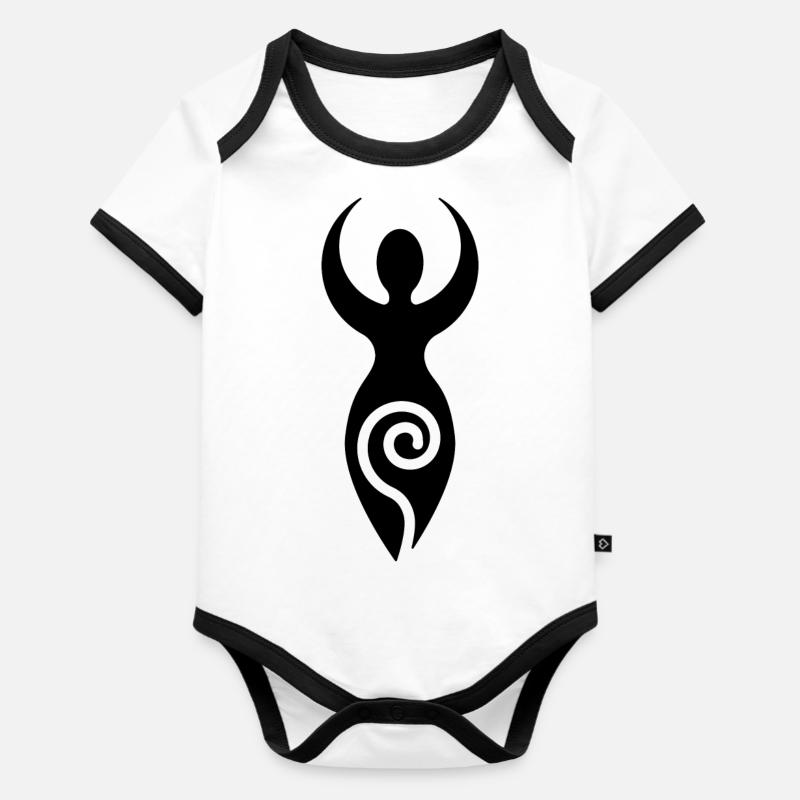 Déesse - Body Bébé bio contrasté manches courtes - blanc/noir