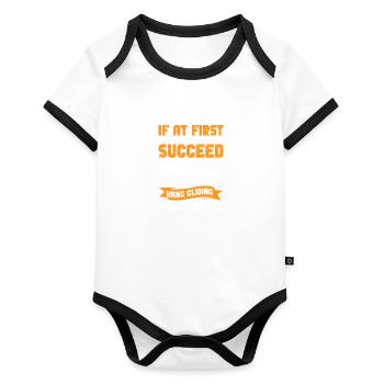 Hang Gliding Equipment Hang Glider Helmet - Organic Baby Contrasting Bodysuit - white/black  - Front