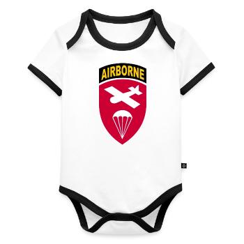 Vintage WWII - Opérations spéciales du Commandement aéroporté - Body Bébé bio contrasté manches courtes - blanc/noir  - Devant