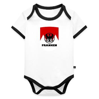 Die fränkische Heimat - Baby Bio-Kurzarm-Kontrastbody - Weiß/Schwarz  - Vorne