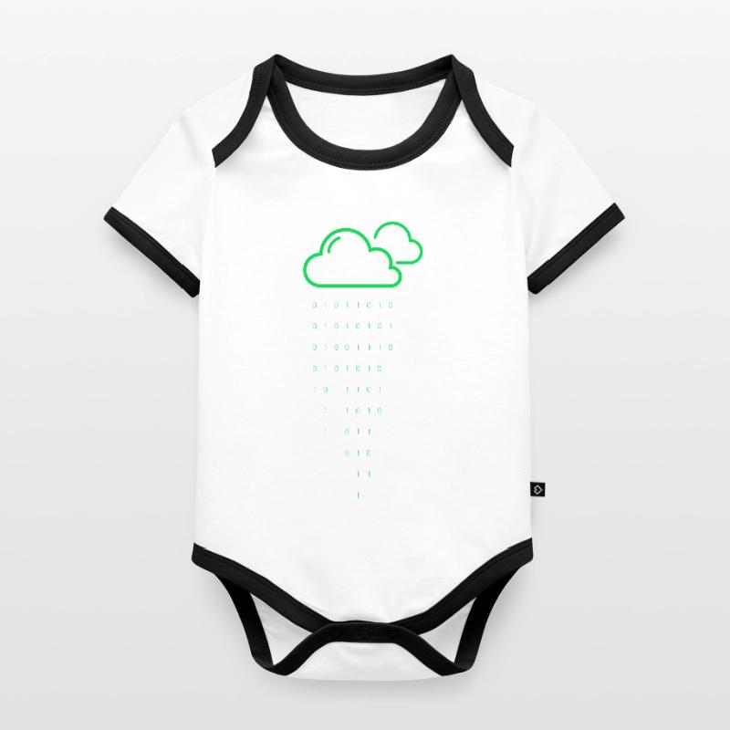 Cloud rain code Organic Baby Contrasting Bodysuit