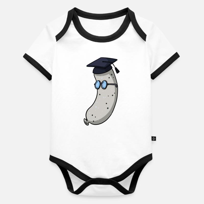 Weißwurst - Body Bébé bio contrasté manches courtes - blanc/noir 