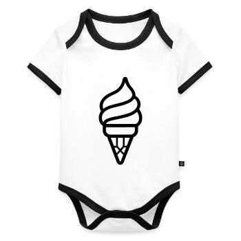 Glace - Organic Baby Contrasting Bodysuit - white/black  - Front