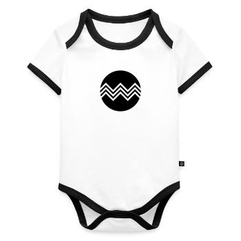 Motif graphique - Body Bébé bio contrasté manches courtes - blanc/noir  - Devant