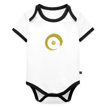 Japan Calligraphy and Sign ZEN ENSO 3 - Organic Baby Contrasting Bodysuit - white/black  - Front