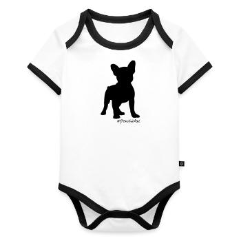 frenchielove - Body Bébé bio contrasté manches courtes - blanc/noir  - Devant
