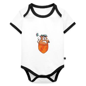 Funny Golf Golfer Sport Fun Lovers - Organic Baby Contrasting Bodysuit - white/black  - Front