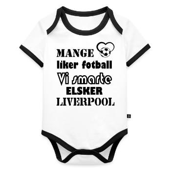 Smarte elsker Liverpool - Økologisk kortermet kontrast-babybody - hvit/svart  - Foran