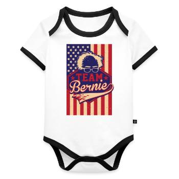 Team Bernie Sanders 2020, Bernie for President - Organic Baby Contrasting Bodysuit - white/black  - Front