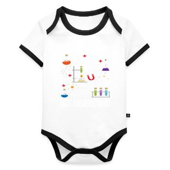 Chimie Physique Scientifique Ce que je ne comprends pas - Body Bébé bio contrasté manches courtes - blanc/noir  - Devant