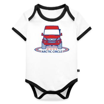 HUH! Arctic #06 (Full Donation) - Organic Baby Contrasting Bodysuit - white/black  - Front