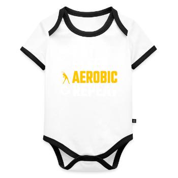 Aerobics - Organic Baby Contrasting Bodysuit - white/black  - Front