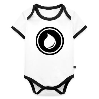 A drop in the ocean - Organic Baby Contrasting Bodysuit - white/black  - Front