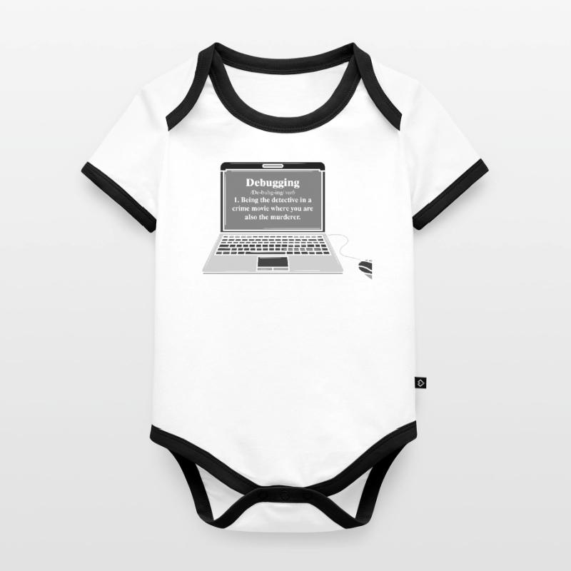 Drôle d’ordinateur debugging Programmeur Design Body Bébé bio contrasté manches courtes