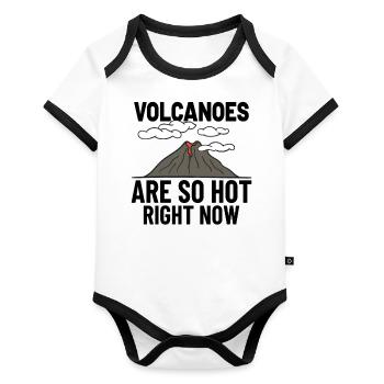 Geologist Volcano Geology Rock Hunter Rock Hunting - Organic Baby Contrasting Bodysuit - white/black  - Front