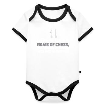 Liebe Schach Spiel Ein Falscher Zug Verheiratet - Baby Bio-Kurzarm-Kontrastbody - Weiß/Schwarz  - Vorne