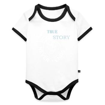 Alpaca Lama Love Story - Organic Baby Contrasting Bodysuit - white/black  - Front