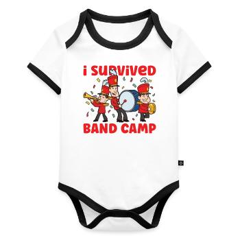 Marching Band Clarinetist School Rehearsal Music - Organic Baby Contrasting Bodysuit - white/black  - Front