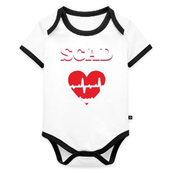 Scad Mon cœur bat maintenant Heartbeat Crise cardiaque - Body Bébé bio contrasté manches courtes - blanc/noir  - Devant