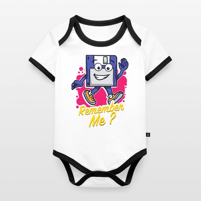 Programmierer Retro-diskette Floppy disc Baby Bio-Kurzarm-Kontrastbody