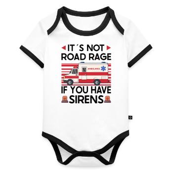 Paramedic First Responder Ambulance Driver - Organic Baby Contrasting Bodysuit - white/black  - Front