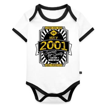 2001 MAY - Organic Baby Contrasting Bodysuit - white/black  - Front