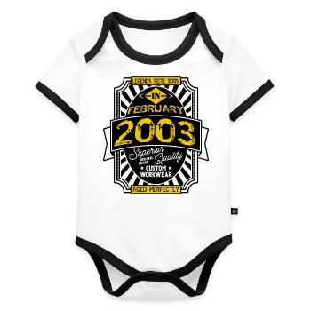 2003 FEBRUARY - Organic Baby Contrasting Bodysuit - white/black  - Front