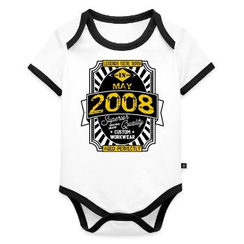 2008 MAY - Organic Baby Contrasting Bodysuit - white/black  - Front