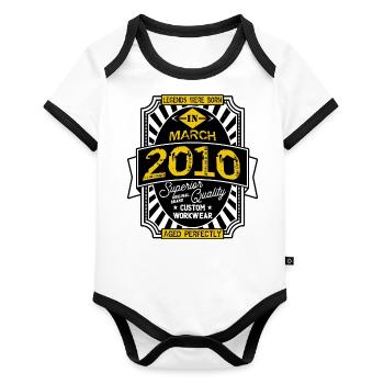 2010 MARCH - Organic Baby Contrasting Bodysuit - white/black  - Front