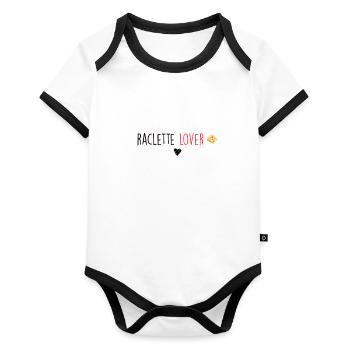 raclette - Body Bébé bio contrasté manches courtes - blanc/noir  - Devant