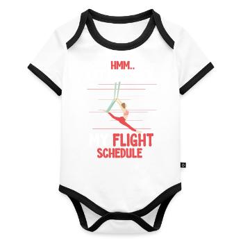 Aerial Silk Aerialist - Organic Baby Contrasting Bodysuit - white/black  - Front