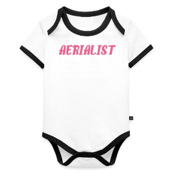 Air silk - Organic Baby Contrasting Bodysuit - white/black  - Front