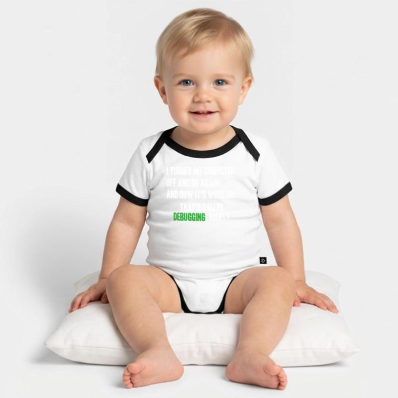 turned computer on and off - debugging right? Baby Bio-Kurzarm-Kontrastbody