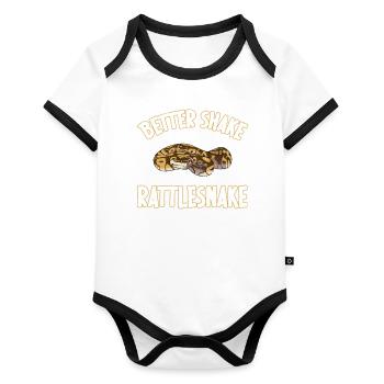 Better Shake Rattlesnake Snake Lover - Organic Baby Contrasting Bodysuit - white/black  - Front