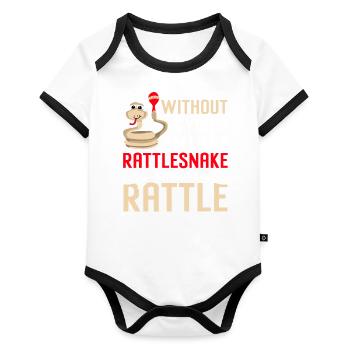 Relationship Snakes Gift Rattlesnake Rattle - Organic Baby Contrasting Bodysuit - white/black  - Front