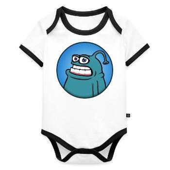 Mampfredo - Organic Baby Contrasting Bodysuit - white/black  - Front