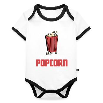 Live Better Bucket Popcorn Carnival Costume - Organic Baby Contrasting Bodysuit - white/black  - Front