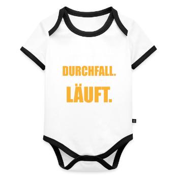 Life like diarrhea shit but it runs - Organic Baby Contrasting Bodysuit - white/black  - Front