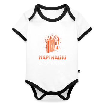 Radio Show - Organic Baby Contrasting Bodysuit - white/black  - Front
